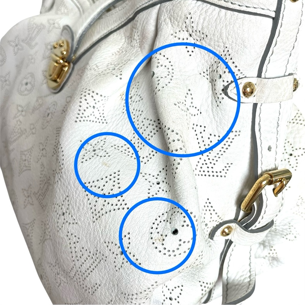 LOUIS VUITTON Mahina Hobo Pebble Leather Perforated Monogram Shoulder Bag Purse - Picture 9 of 14